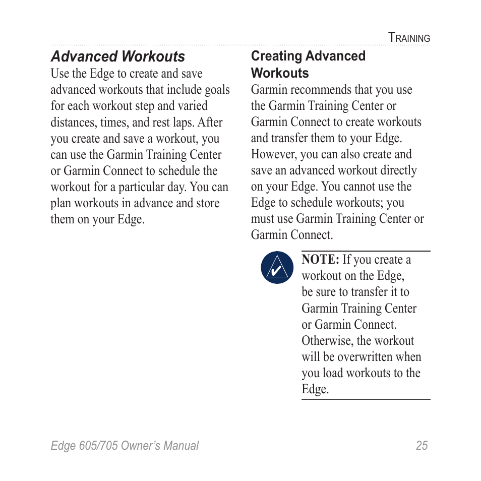 Advanced workouts | Graco EDGE 705 User Manual | Page 31 / 80