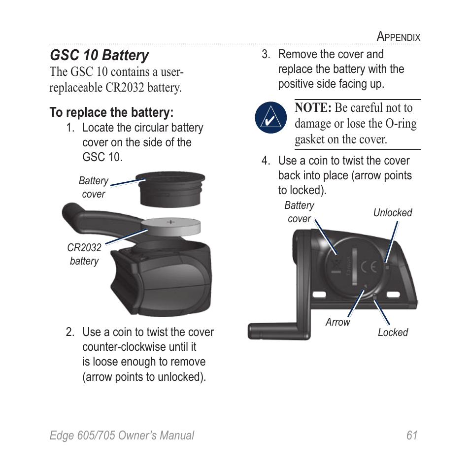 Gsc 10 battery | Graco EDGE 705 User Manual | Page 67 / 80