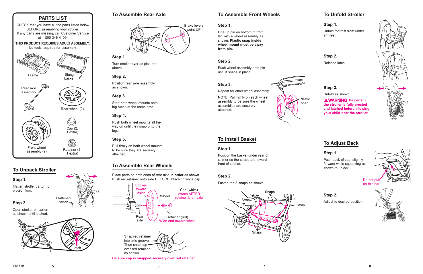 Parts list | Graco 7225 User Manual | Page 4 / 7