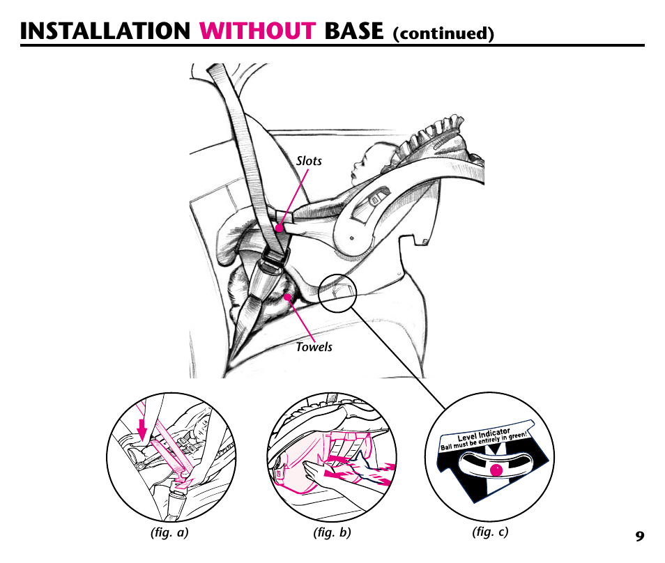 Installation without base | Graco Baby Seat User Manual | Page 11 / 28