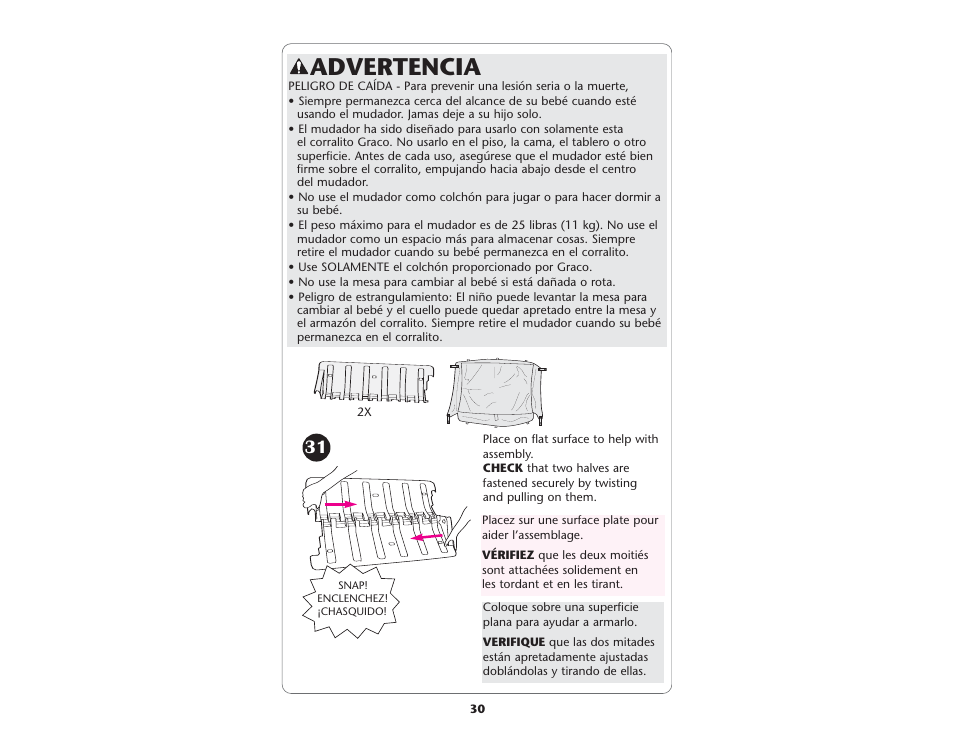 Advertencia | Graco ISPP066AA User Manual | Page 30 / 46