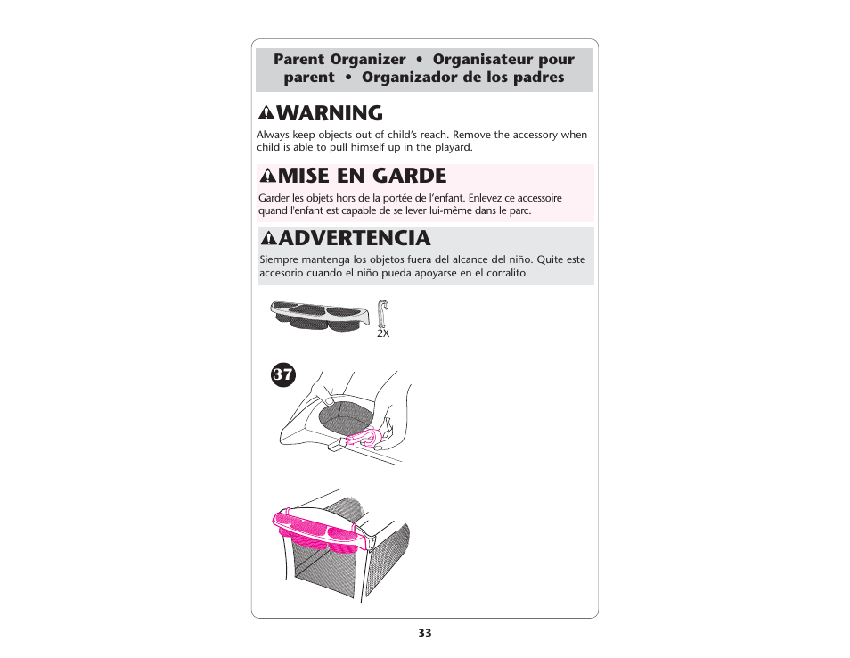 Warning, Mise en garde, Advertencia | Graco ISPP066AA User Manual | Page 33 / 46