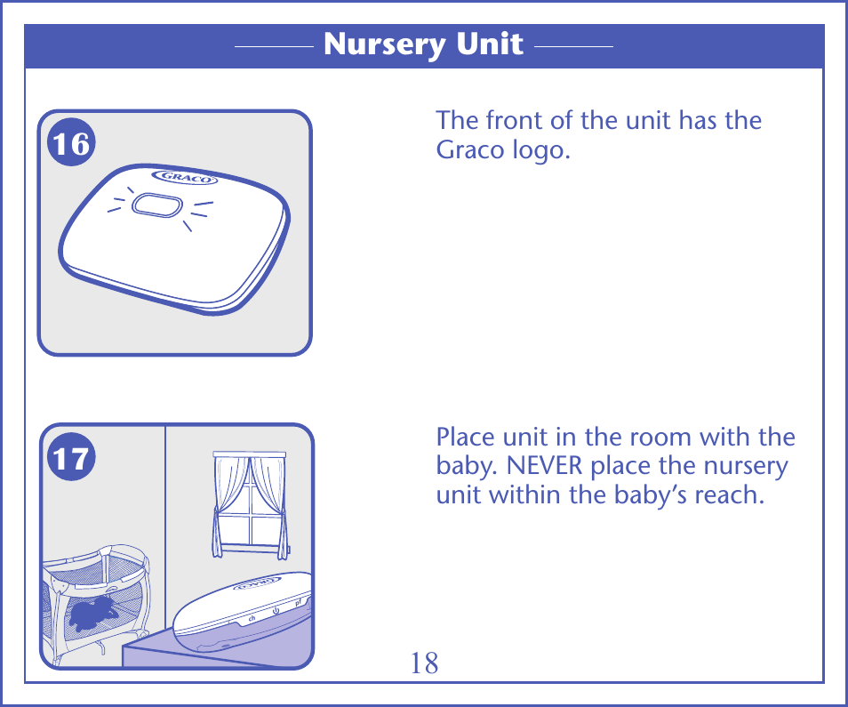 Nursery unit | Graco IMONITOR 2M13 User Manual | Page 21 / 67