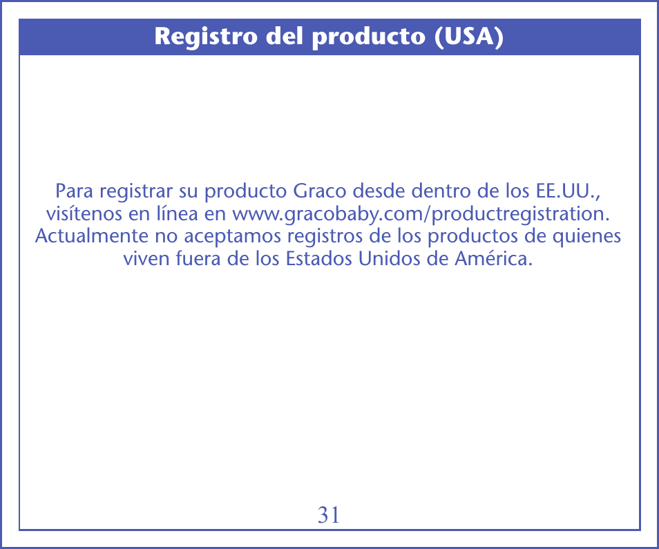 Registro del producto (usa) | Graco IMONITOR 2M13 User Manual | Page 66 / 67