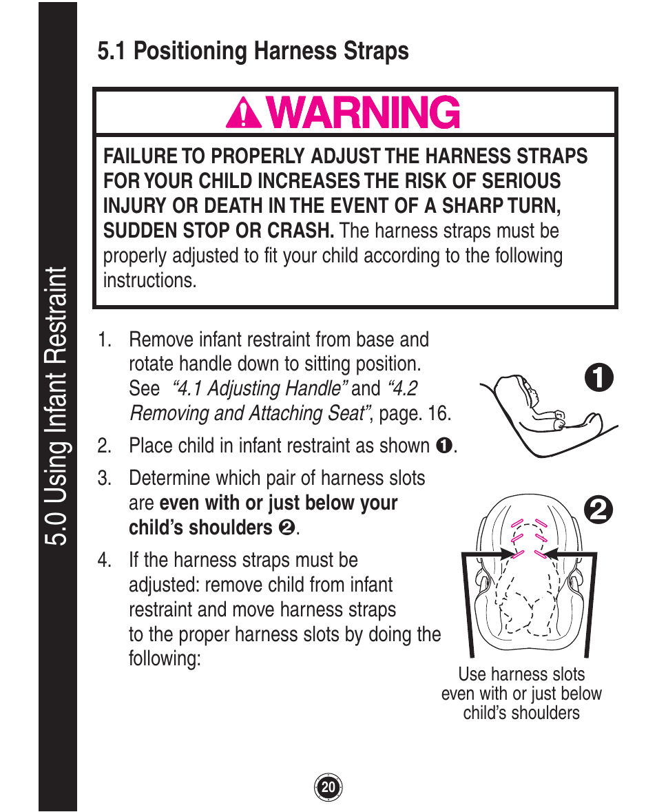 0 u si ng in fa nt r es tra in t | Graco SafeSeat Birkshire 8A12BKR User Manual | Page 20 / 88