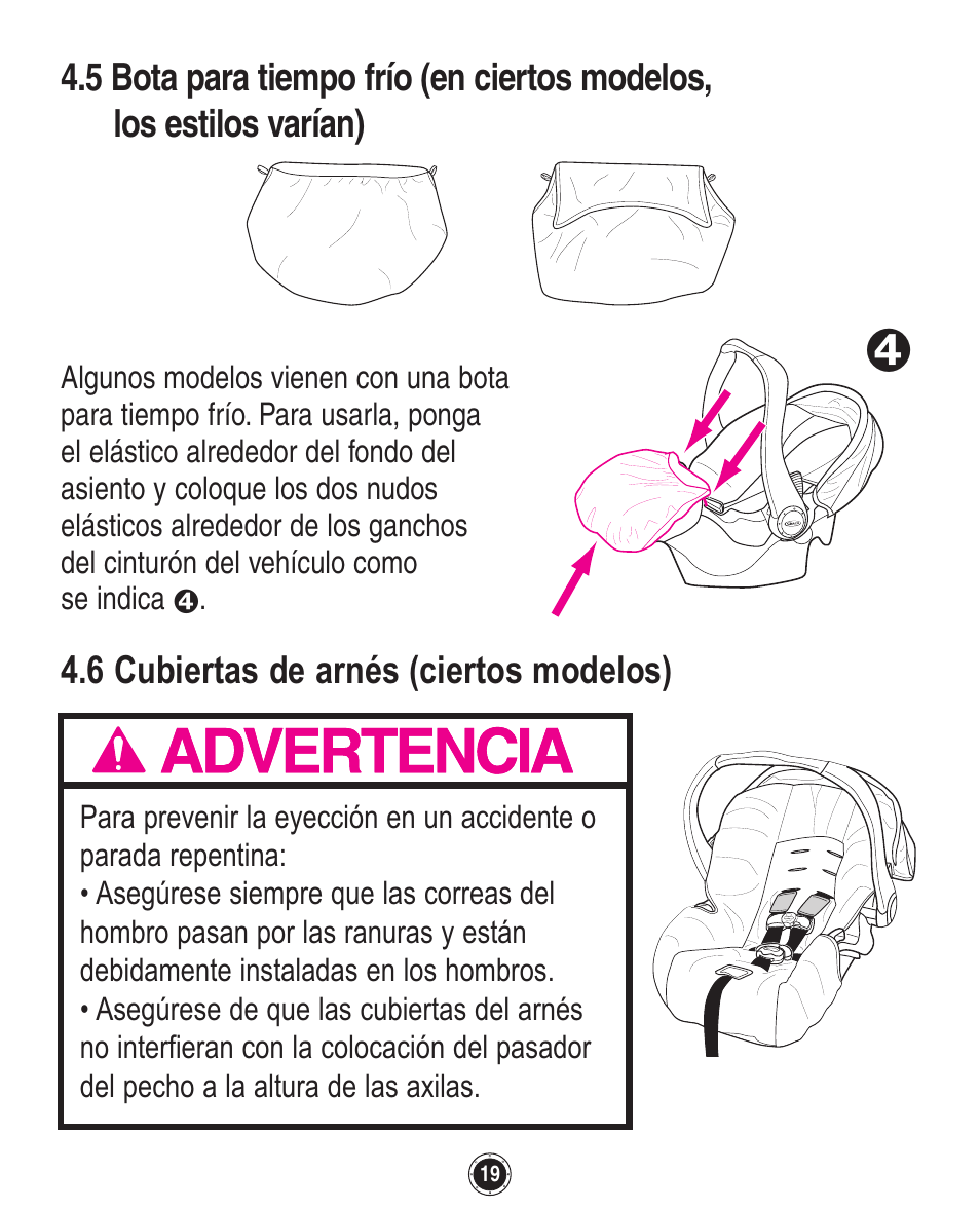 6 cubiertas de arnés (ciertos modelos) | Graco SafeSeat Birkshire 8A12BKR User Manual | Page 63 / 88
