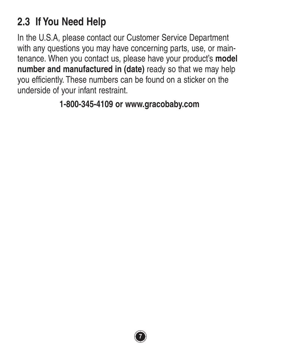 3 if you need help | Graco SafeSeat Birkshire 8A12BKR User Manual | Page 7 / 88