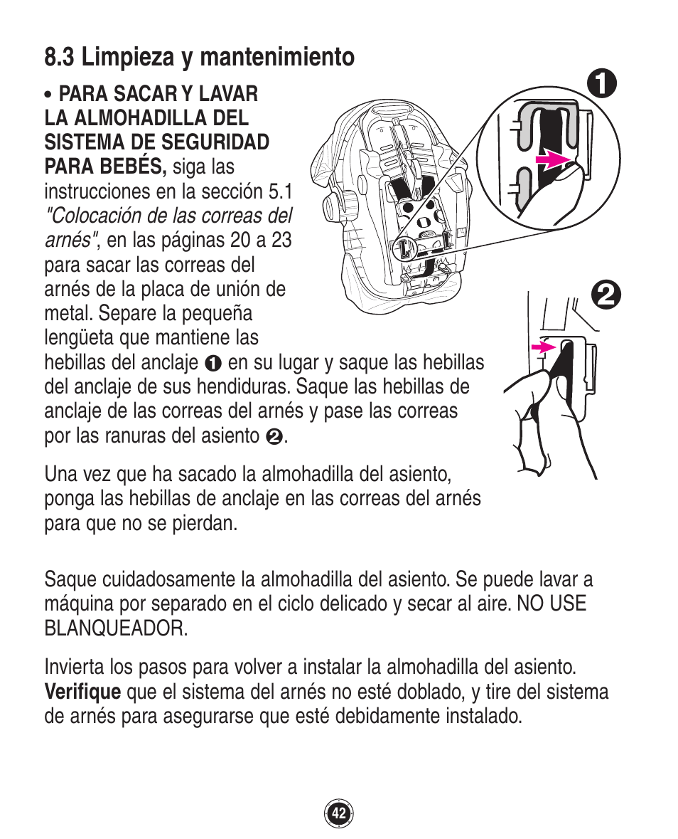 3 limpieza y mantenimiento | Graco SafeSeat Birkshire 8A12BKR User Manual | Page 86 / 88