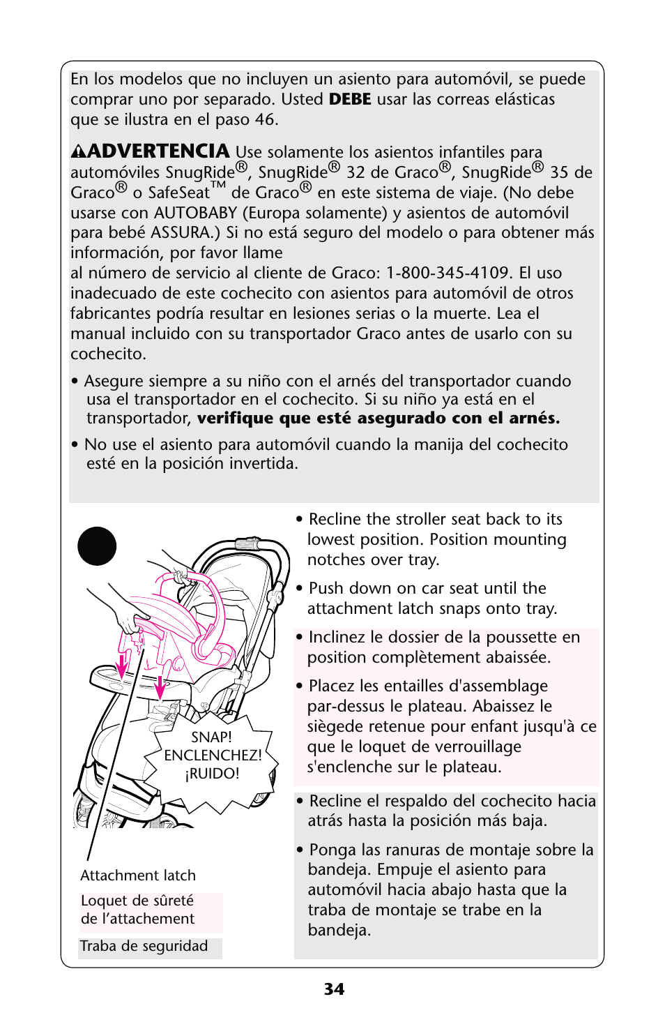 Graco Alano FlipIt 1760447 User Manual | Page 34 / 136