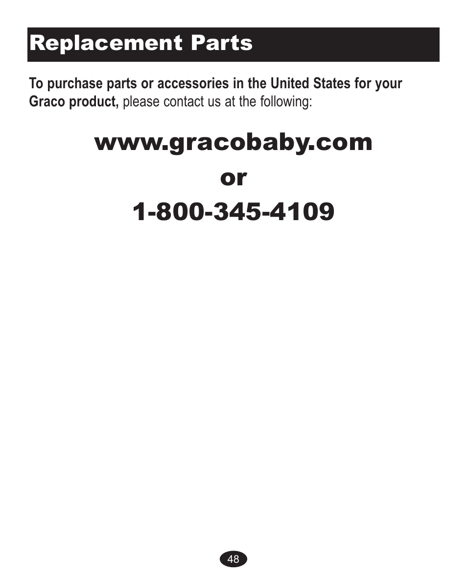 Replacement parts | Graco Alano FlipIt 1760447 User Manual | Page 88 / 136