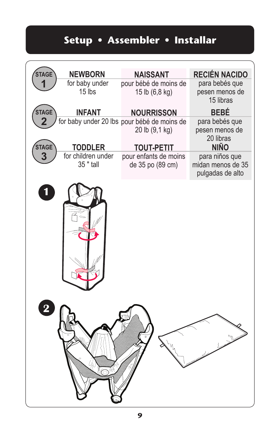 3etup | Graco Travel Lite PD114224B User Manual | Page 9 / 32