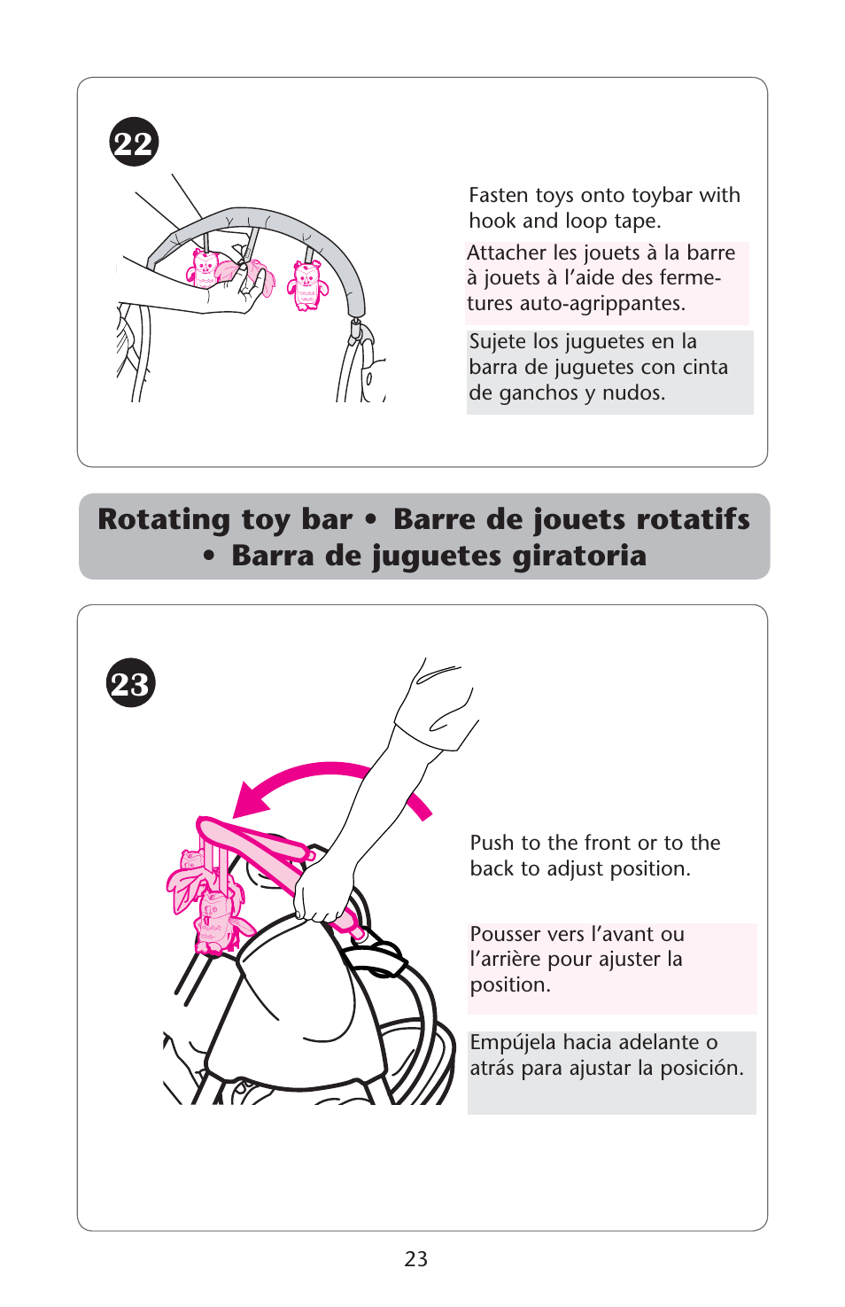 2otating s | Graco Swing 'N Bounce 1764336 User Manual | Page 23 / 52
