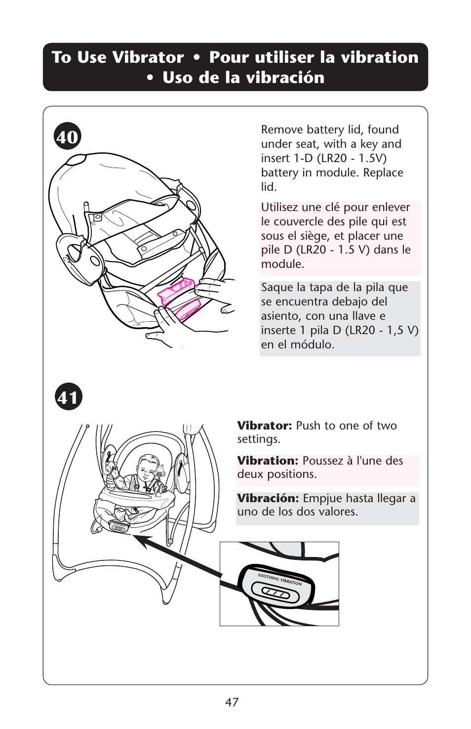 4o s | Graco Swing 'N Bounce 1764336 User Manual | Page 47 / 52