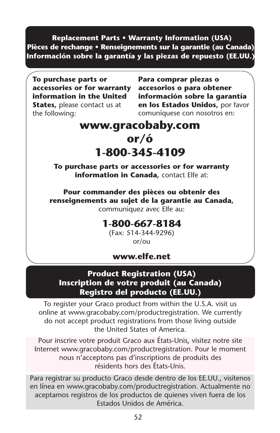 Graco Swing 'N Bounce 1764336 User Manual | Page 52 / 52