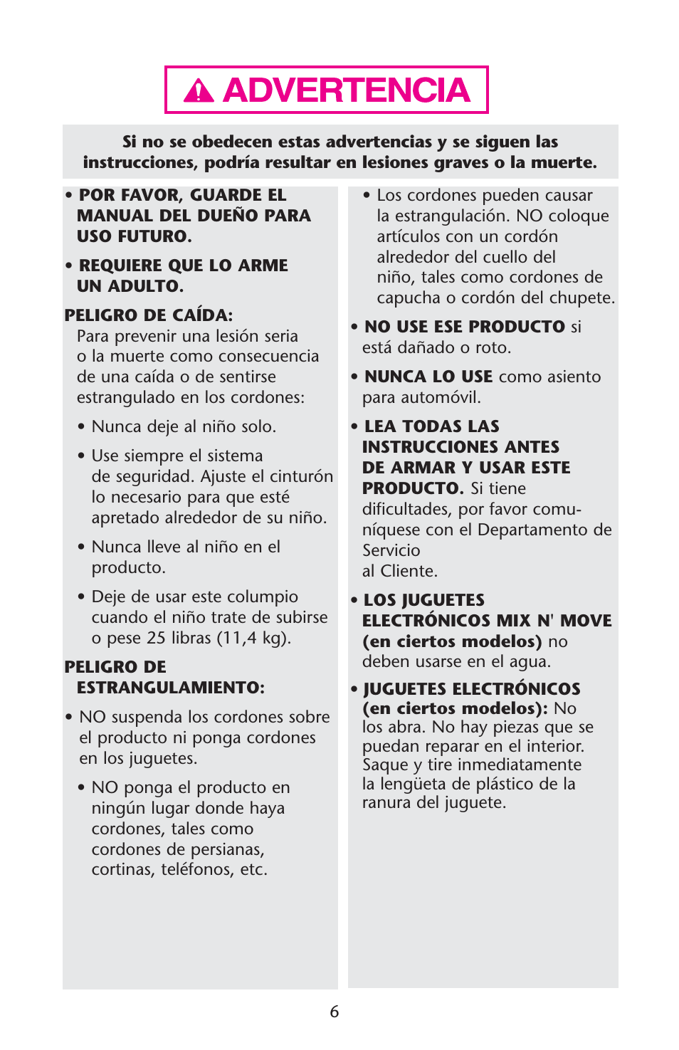 Graco Swing 'N Bounce 1764336 User Manual | Page 6 / 52