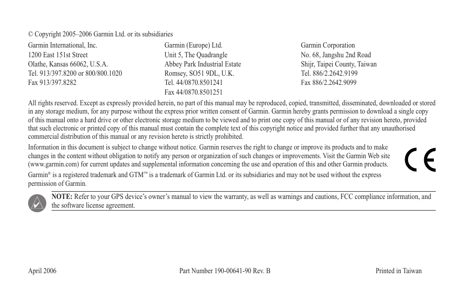 Garmin GTM 11 User Manual | Page 2 / 68