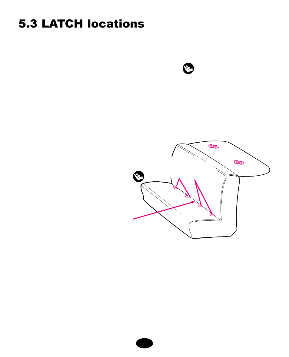 3 latch locations | Graco 6123.6113 &6114 User Manual | Page 62 / 128