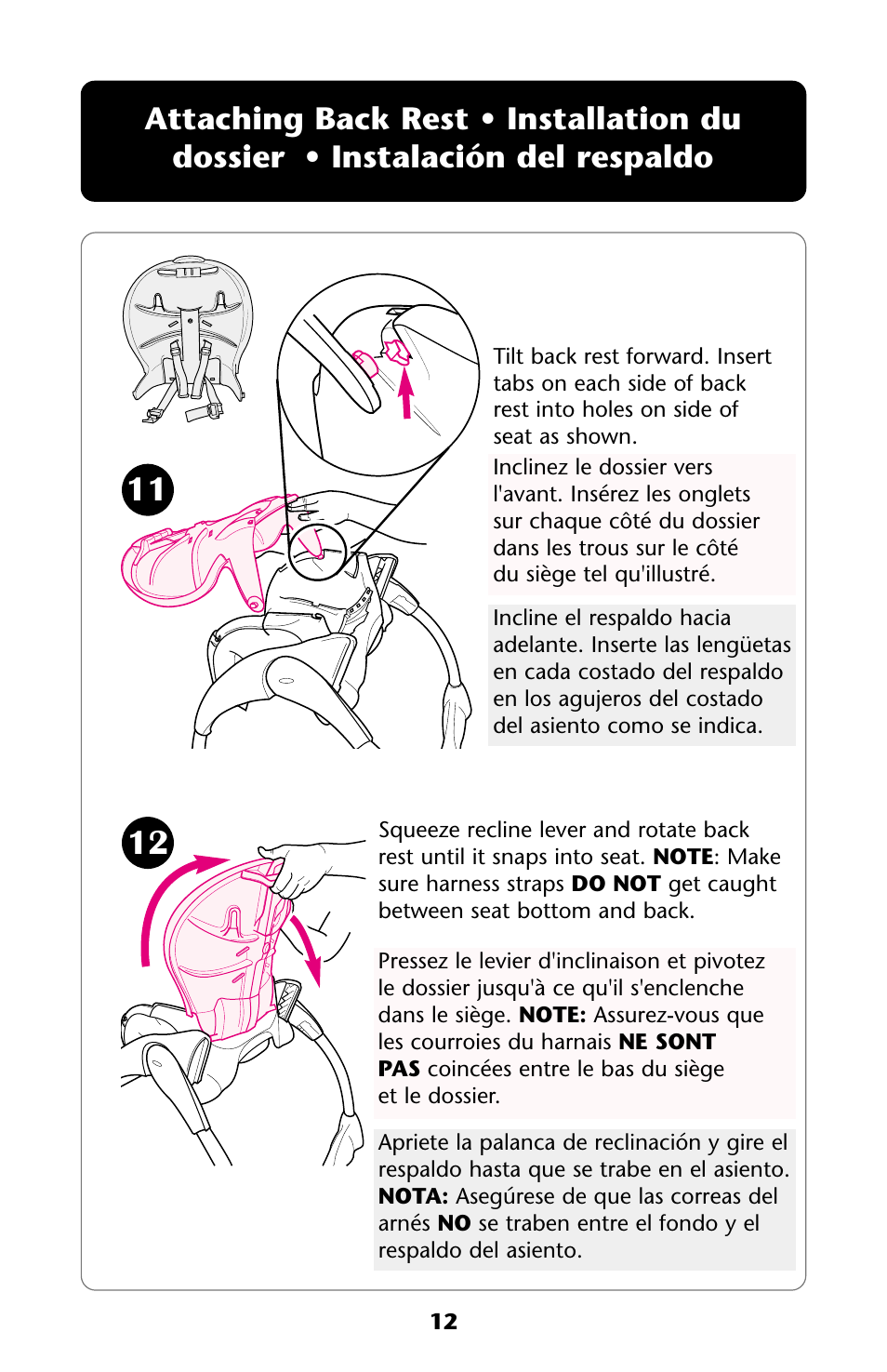 Graco HARMONY High Chair User Manual | Page 12 / 32