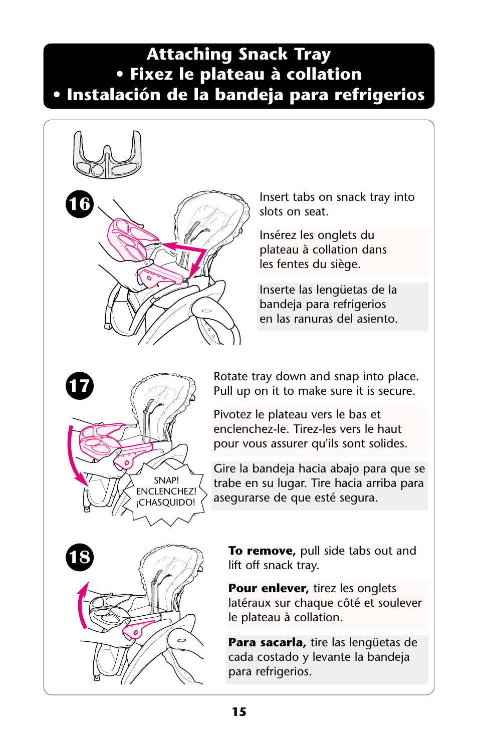 Graco HARMONY High Chair User Manual | Page 15 / 32