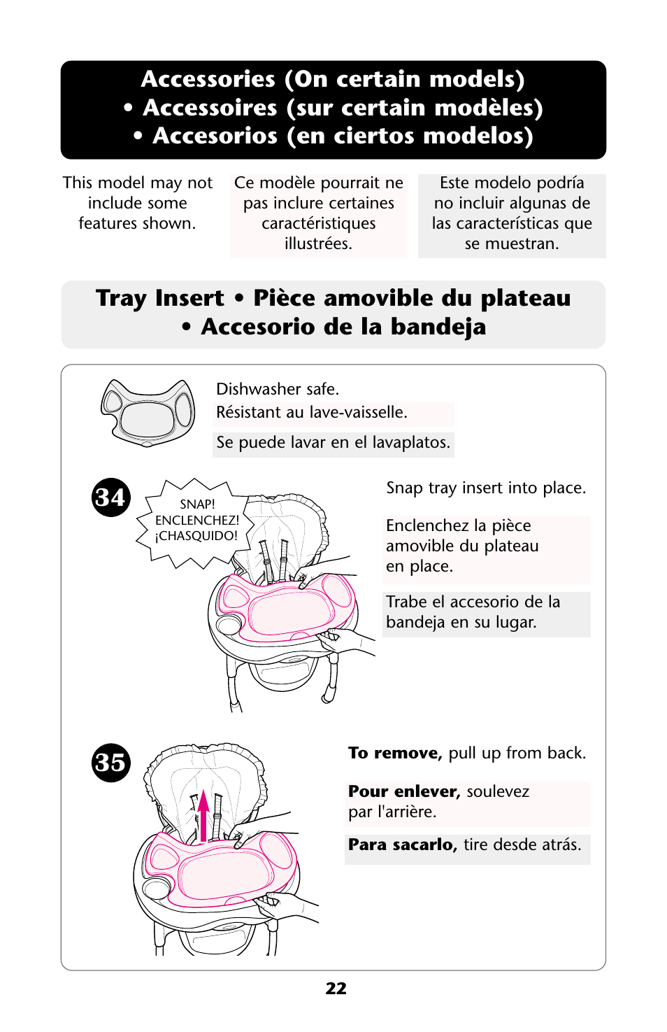 Graco HARMONY High Chair User Manual | Page 22 / 32
