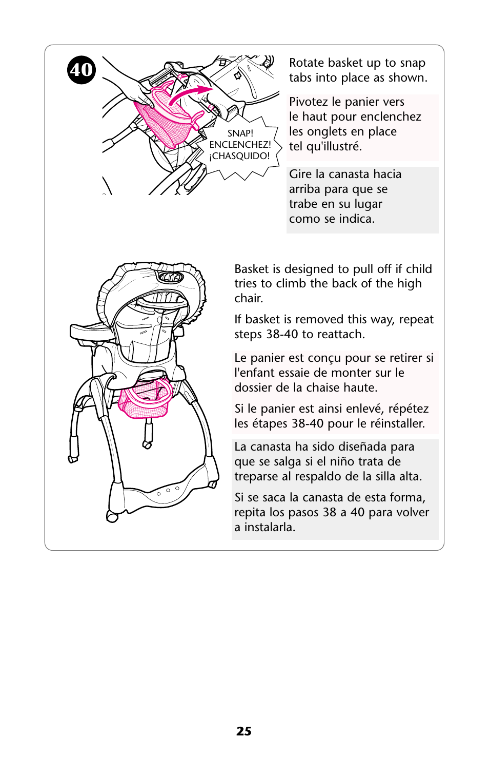 Graco HARMONY High Chair User Manual | Page 25 / 32