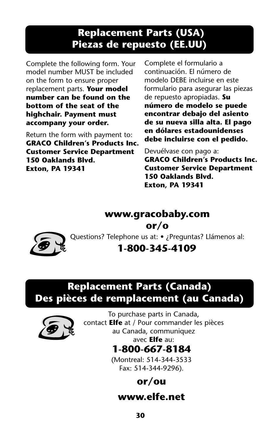 Graco HARMONY High Chair User Manual | Page 30 / 32