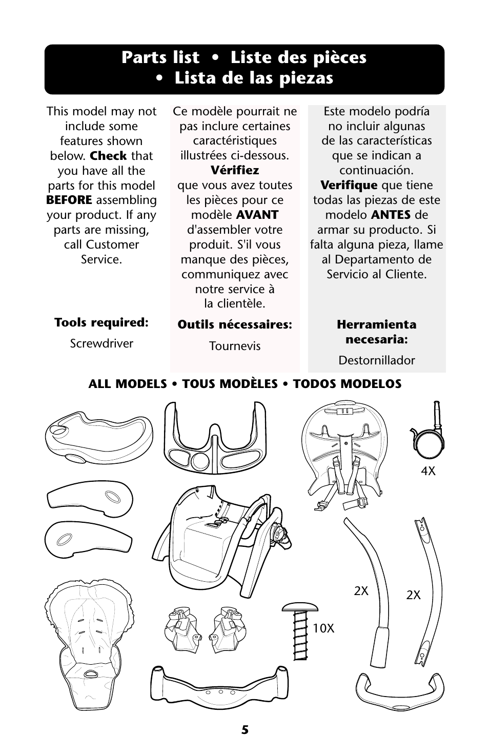 Graco HARMONY High Chair User Manual | Page 5 / 32