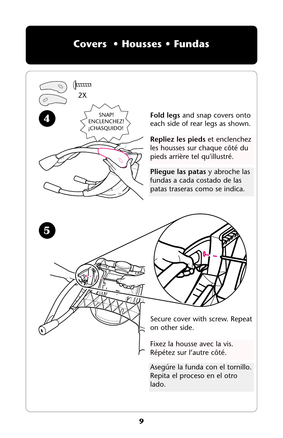 Covers • housses • fundas | Graco HARMONY High Chair User Manual | Page 9 / 32