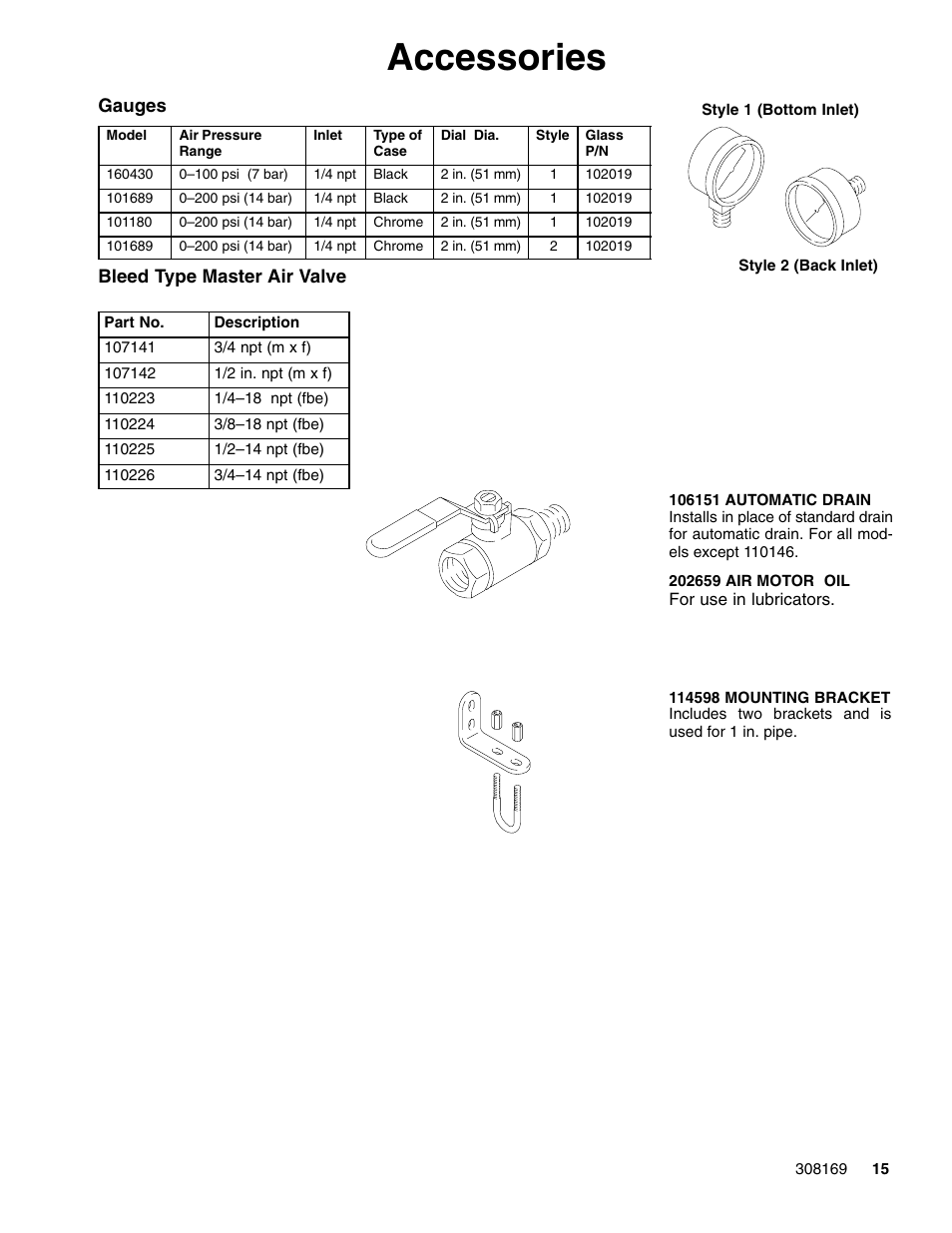 Accessories | Graco 308169J User Manual | Page 15 / 16