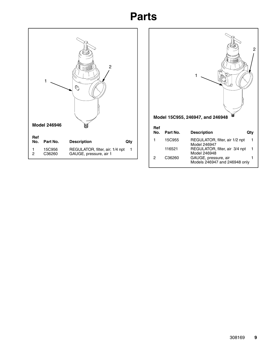 Parts | Graco 308169J User Manual | Page 9 / 16