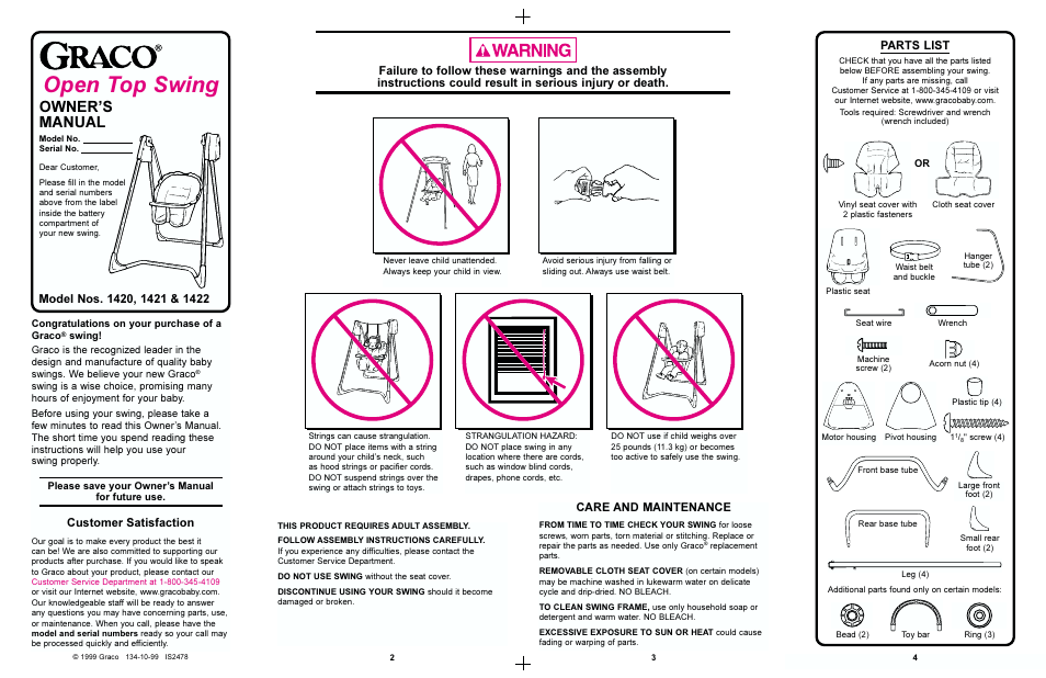 Graco 1421 User Manual | 7 pages