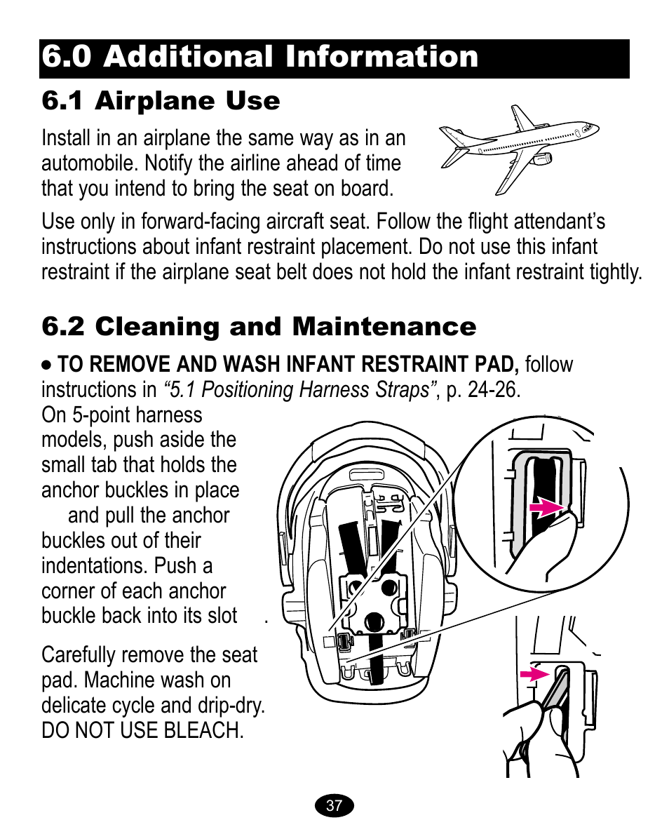 0 additional information | Graco Baby Carrier User Manual | Page 37 / 82