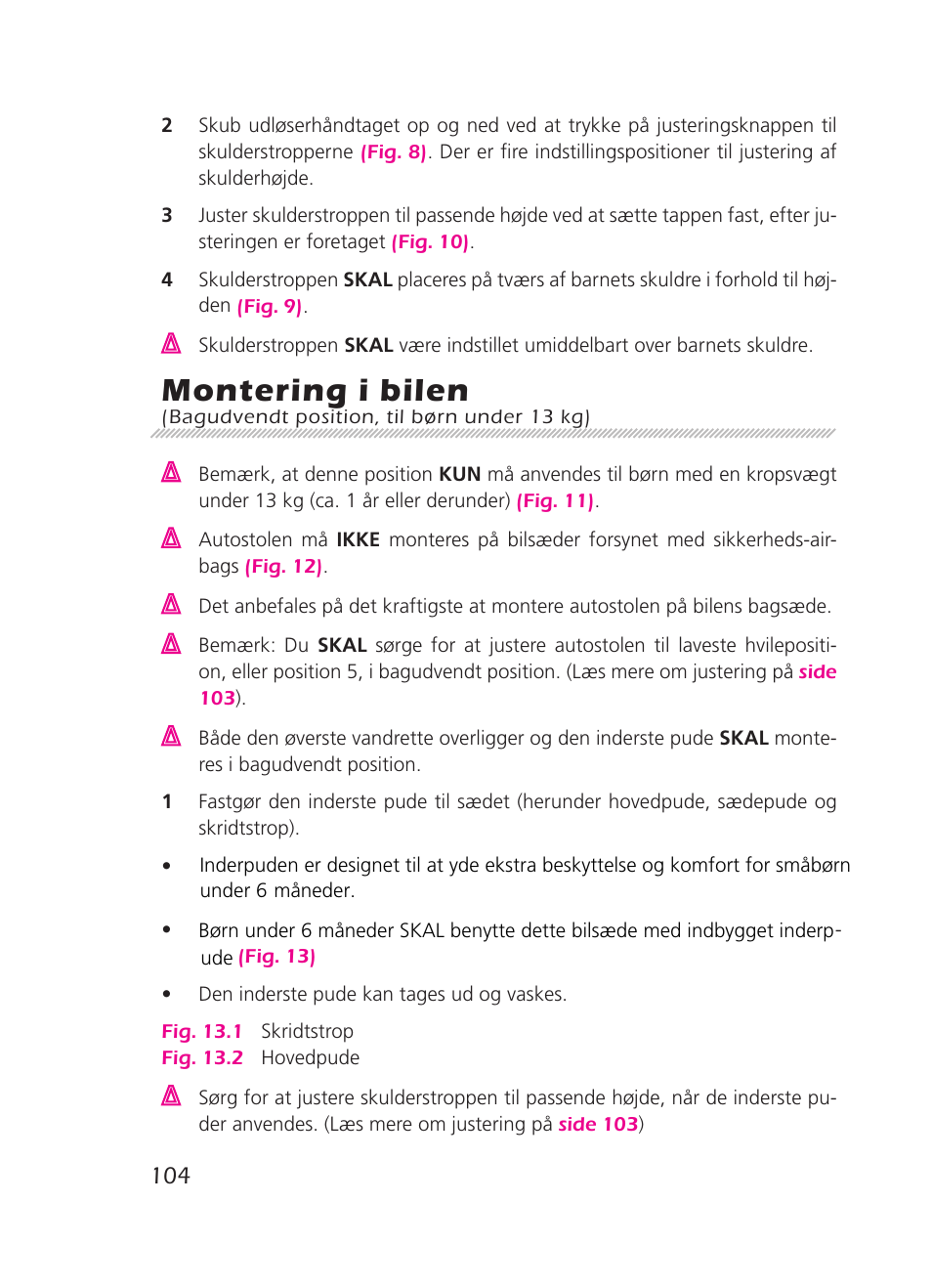 Montering i bilen | Graco 8H98 User Manual | Page 104 / 140