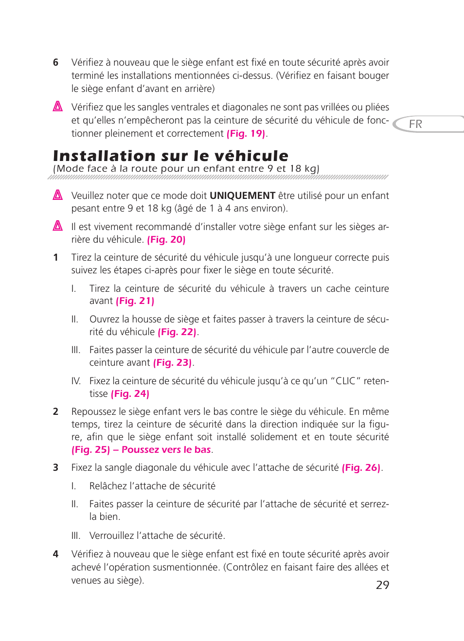 Installation sur le véhicule | Graco 8H98 User Manual | Page 29 / 140