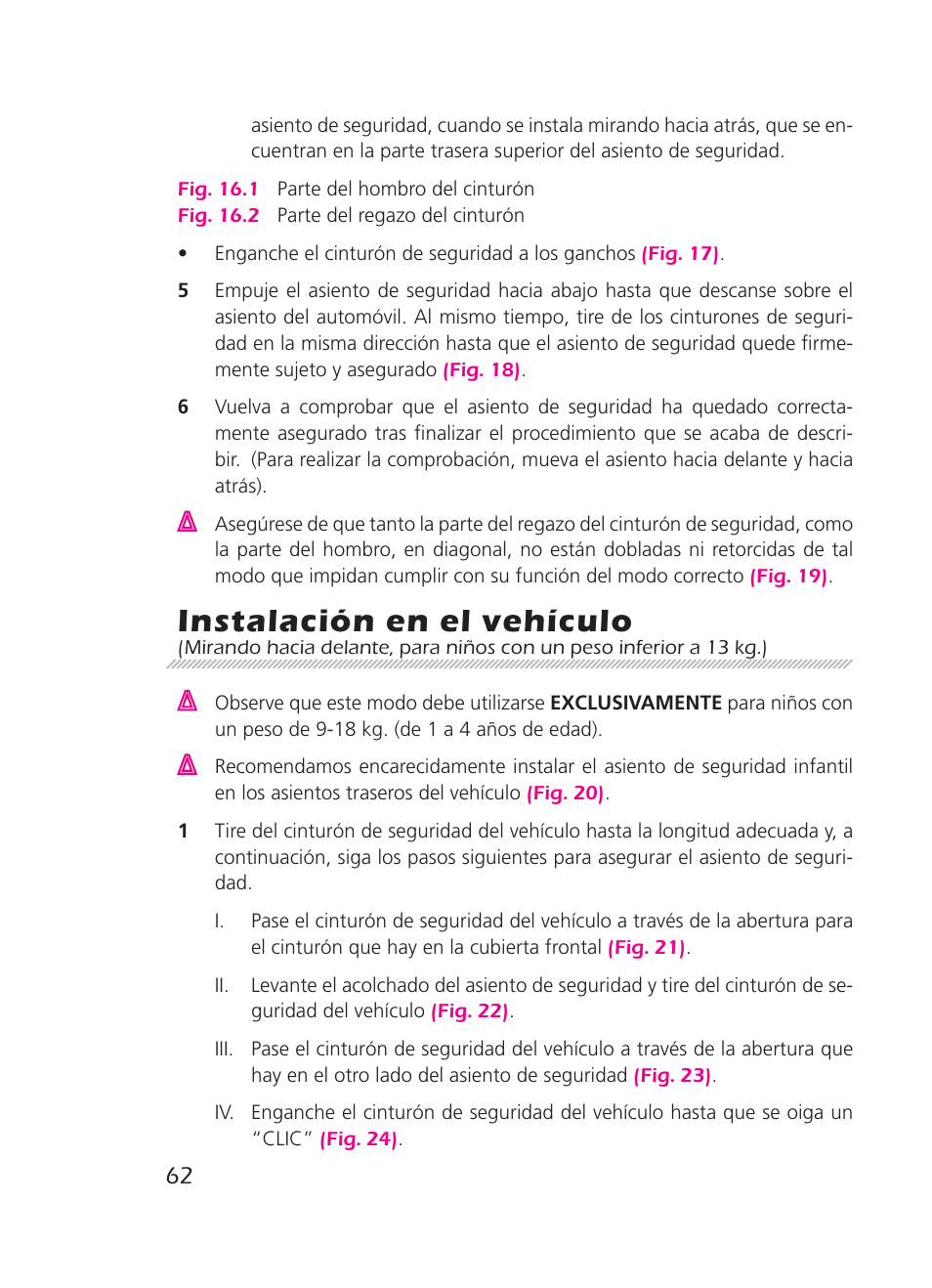 Instalación en el vehículo | Graco 8H98 User Manual | Page 62 / 140