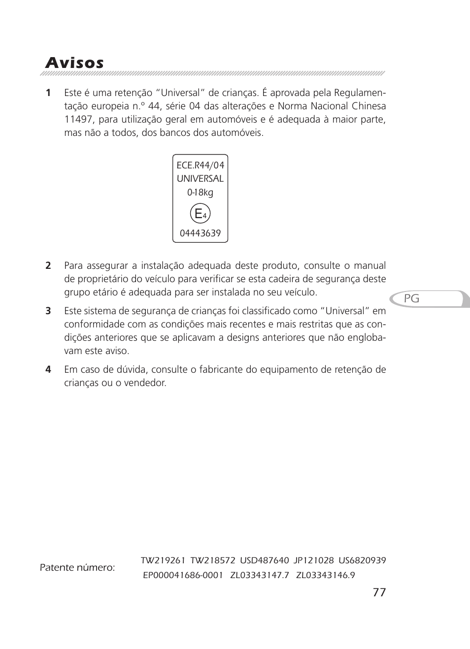 Avisos | Graco 8H98 User Manual | Page 77 / 140