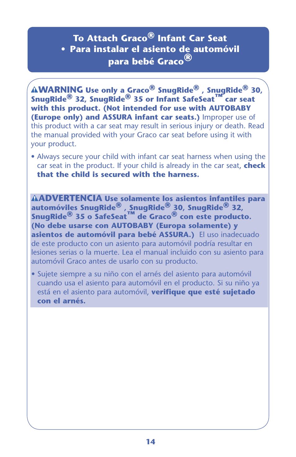 Graco 32 User Manual | Page 14 / 100