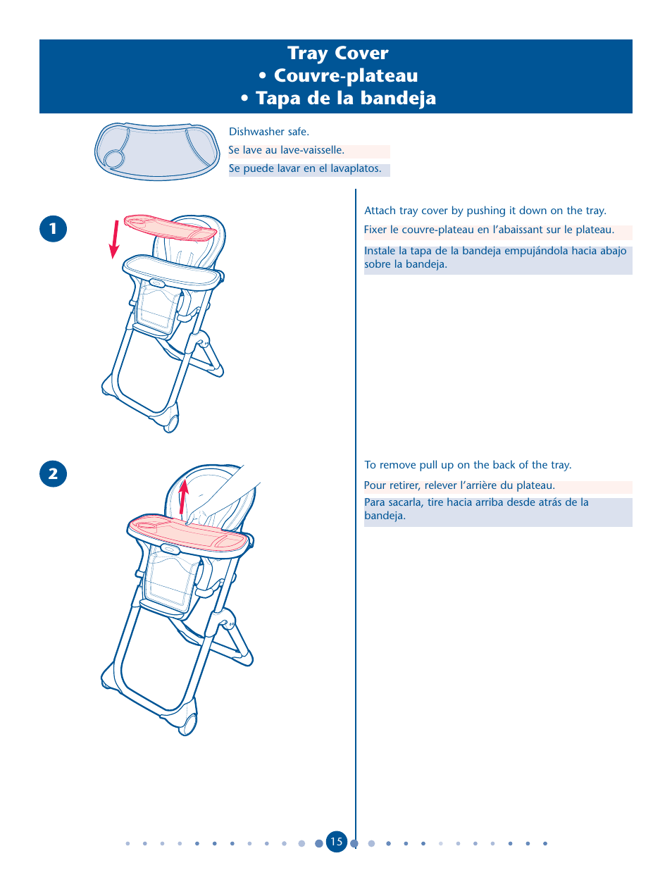 Tray cover s s | Graco DuoDiner 1762131 User Manual | Page 15 / 24