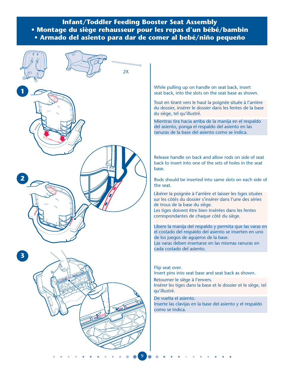 Infant/toddler feeding booster seat assembly s s | Graco DuoDiner 1762131 User Manual | Page 9 / 24