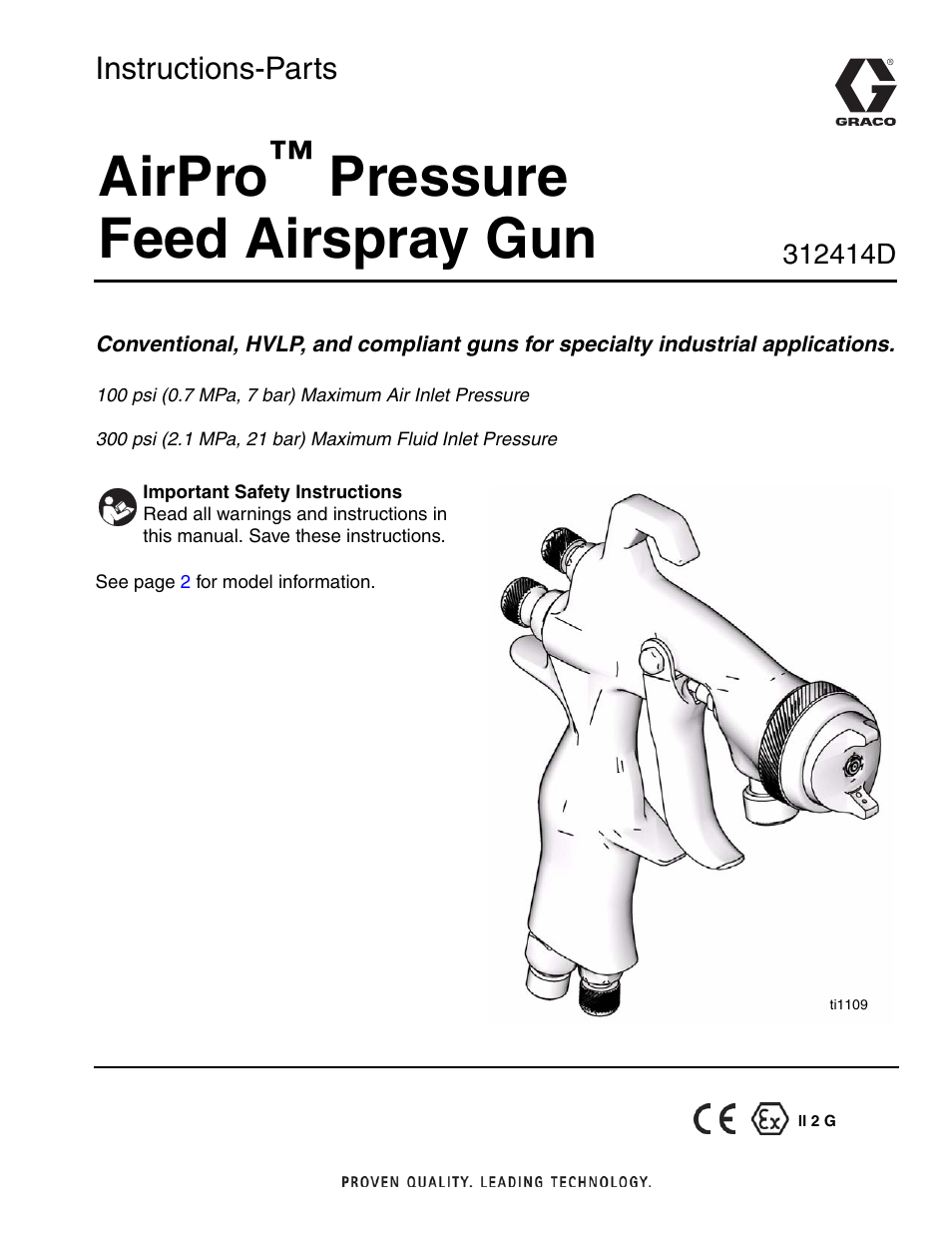 Graco AIRPRO 312414D User Manual | 24 pages