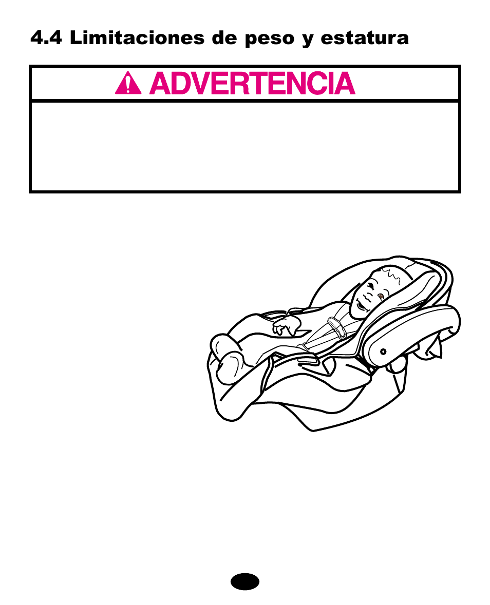 4 limitaciones de peso y estatura | Graco LiteRiders User Manual | Page 86 / 106