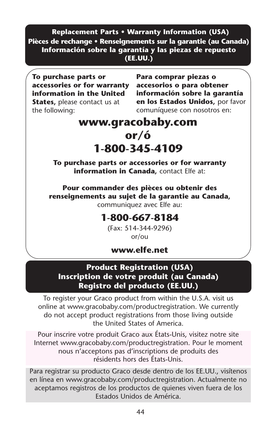 Graco Baby Einstein ISPS037AB 11/05 User Manual | Page 44 / 44