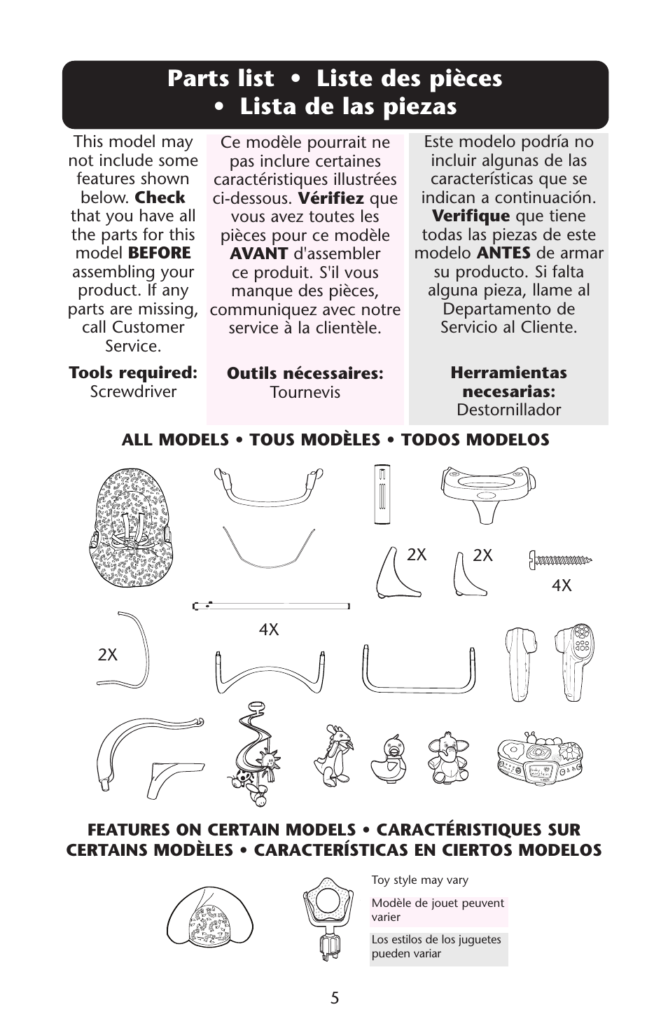 Graco Baby Einstein ISPS037AB 11/05 User Manual | Page 5 / 44