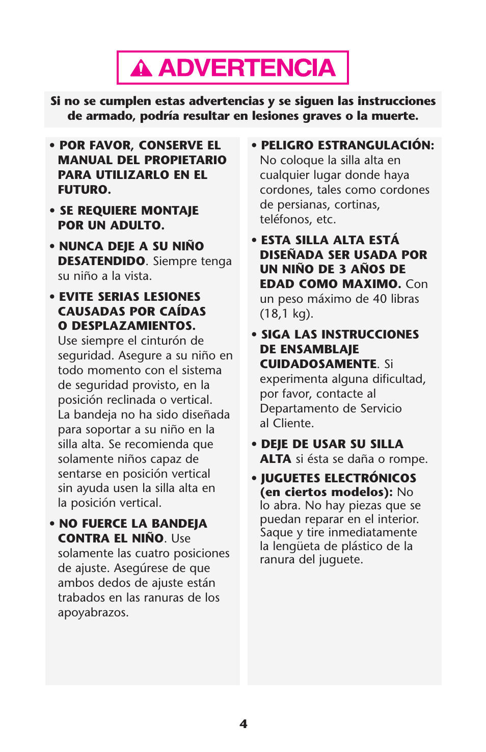 Graco CONTEMPO ISPH015AC User Manual | Page 4 / 24