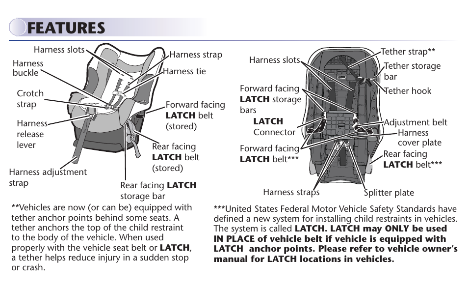 Features | Graco MY RIDE 65 User Manual | Page 15 / 104