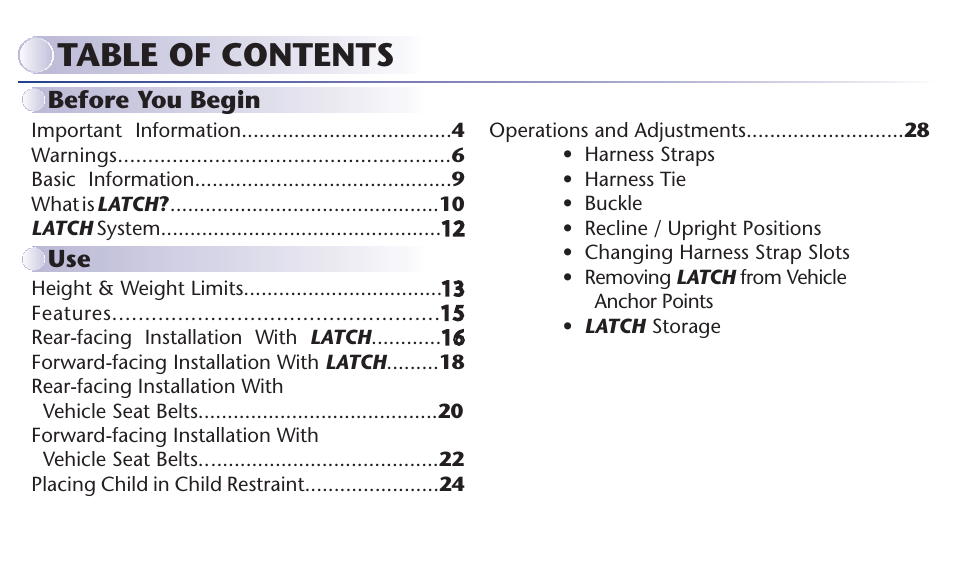 Graco MY RIDE 65 User Manual | Page 2 / 104