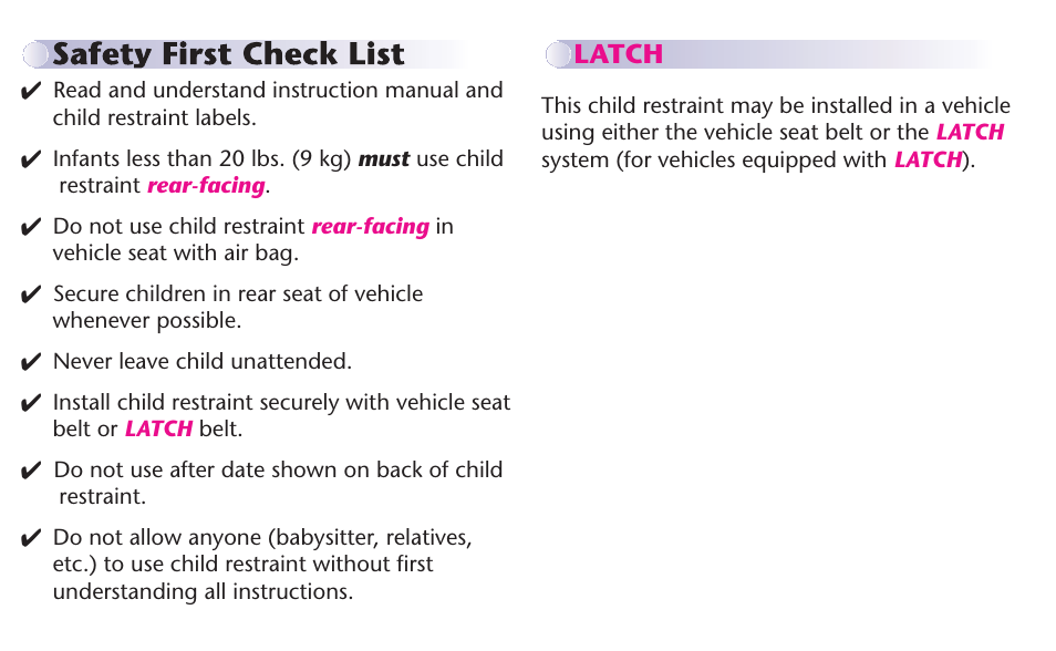 Graco MY RIDE 65 User Manual | Page 5 / 104