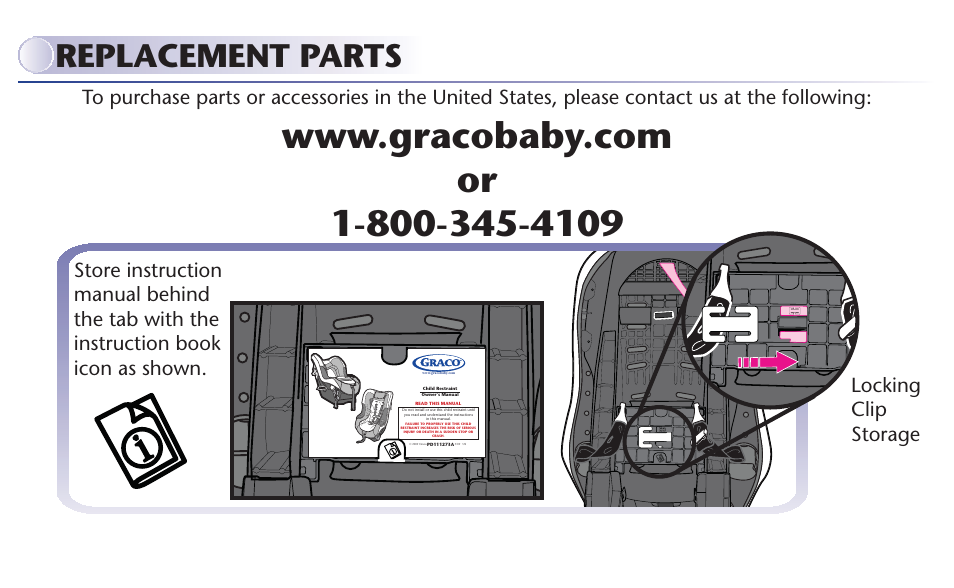 Replacement parts | Graco MY RIDE 65 User Manual | Page 52 / 104