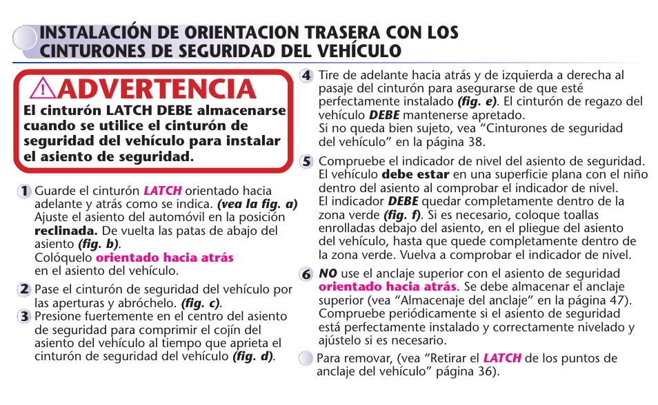 Advertencia | Graco MY RIDE 65 User Manual | Page 72 / 104