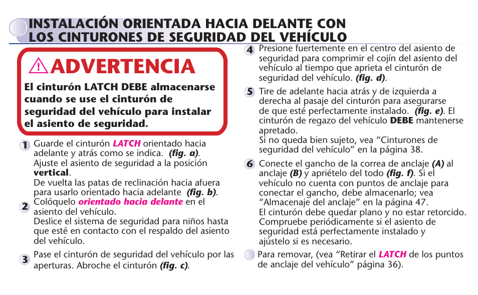 Advertencia | Graco MY RIDE 65 User Manual | Page 74 / 104